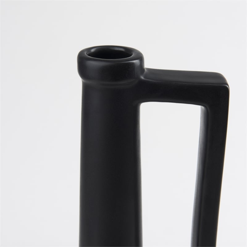 Mercana Burton 17.1H Large Matte Black Ceramic Jug Vase