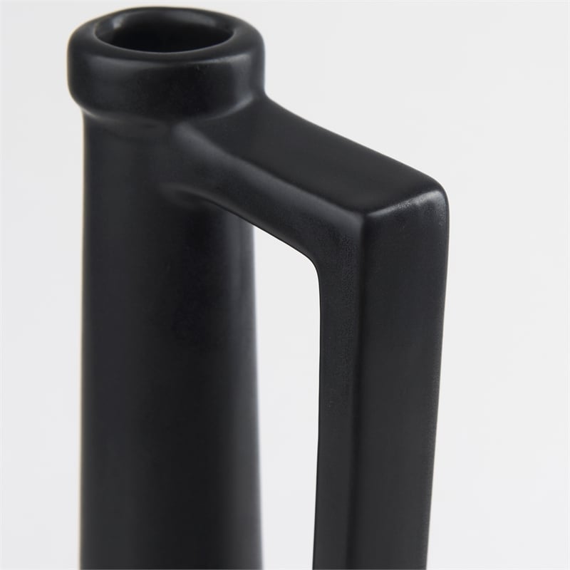 Mercana Burton 17.1H Large Matte Black Ceramic Jug Vase