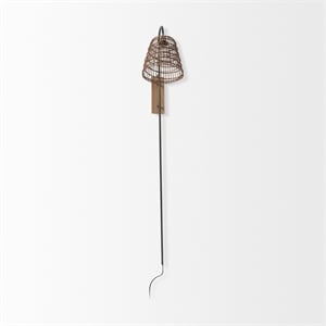 Mercana Kiley 28.0L X 7.0W X 15.6H Brown Woven Shade W/Black Metal Wall Sconce