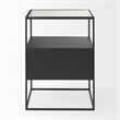 Mercana Samson Side Table Matte Black Metal And Glass in Clear