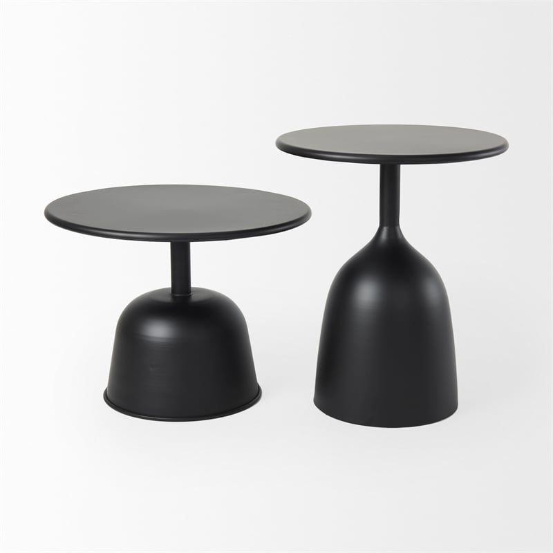 Mercana Talulla 19.7L X 19.7W X 14.8H Metal Matte Black Accent Table