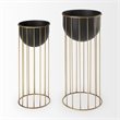 Mercana Danica Set Of 2 Matte Black Metal Plant Stands
