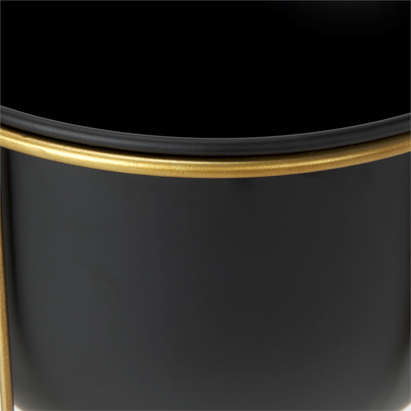Mercana Danica Set Of 2 Matte Black Metal Plant Stands