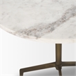 Mercana Serre Marble Top 3 Prong Gold Metal Base End Table