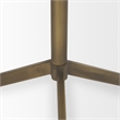 Mercana Serre Marble Top 3 Prong Gold Metal Base End Table