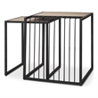 Mercana Miles Black Metal w/ Light Wood Nesting End/Side Table