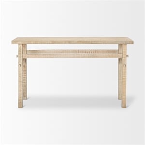 Mercana Rosie Small Blonde Wood Console Table in Brown