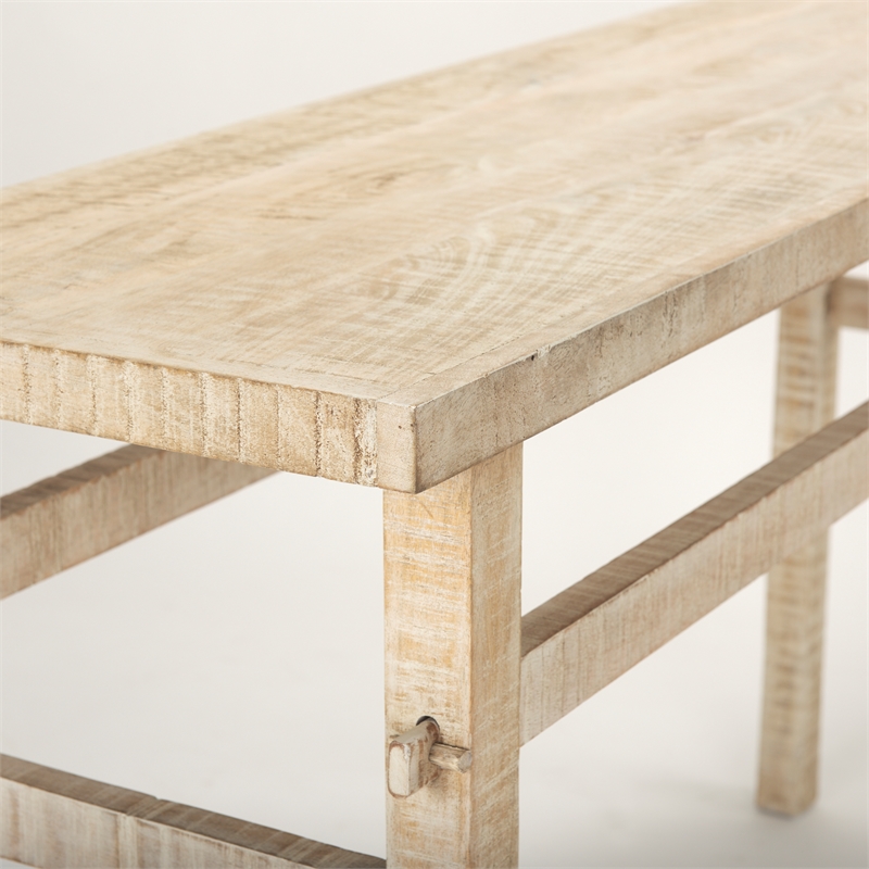 Mercana Rosie Small Blonde Wood Console Table in Brown