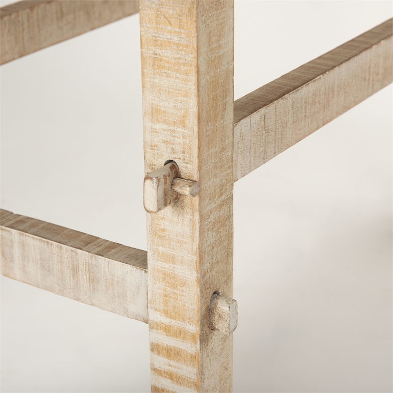 Mercana Rosie Small Blonde Wood Console Table in Brown