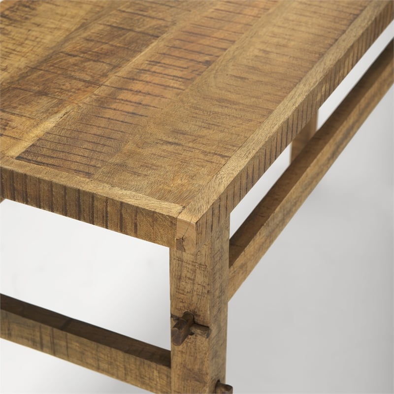 Mercana Rosie Small Brown Wood Console Table in Brown