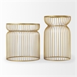 Mercana Shani Set Of 2 Round Gold Metal W/ Glass Accent Tables