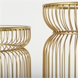 Mercana Shani Set Of 2 Round Gold Metal W/ Glass Accent Tables