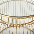 Mercana Shani Set Of 2 Round Gold Metal W/ Glass Accent Tables