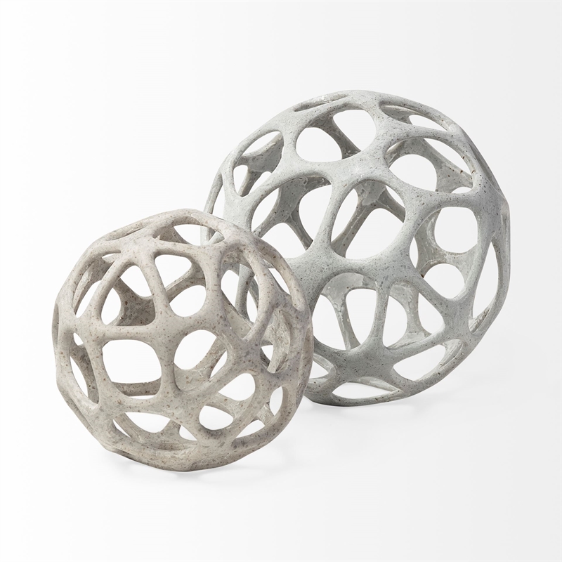 Mercana Spiro 6L X 6W Off White/Gray Hollow Decorative Orb