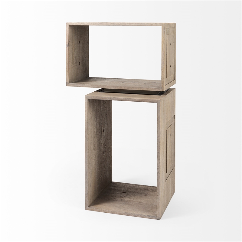Mercana Simul Light Brown Wood Modular Shelving Unit (Set Of 2)