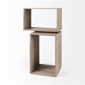 Mercana Simul Light Brown Wood Modular Shelving Unit (Set Of 2)