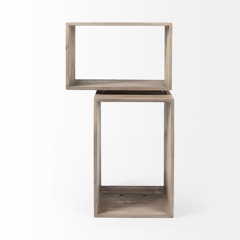 Mercana Simul Light Brown Wood Modular Shelving Unit (Set Of 2)
