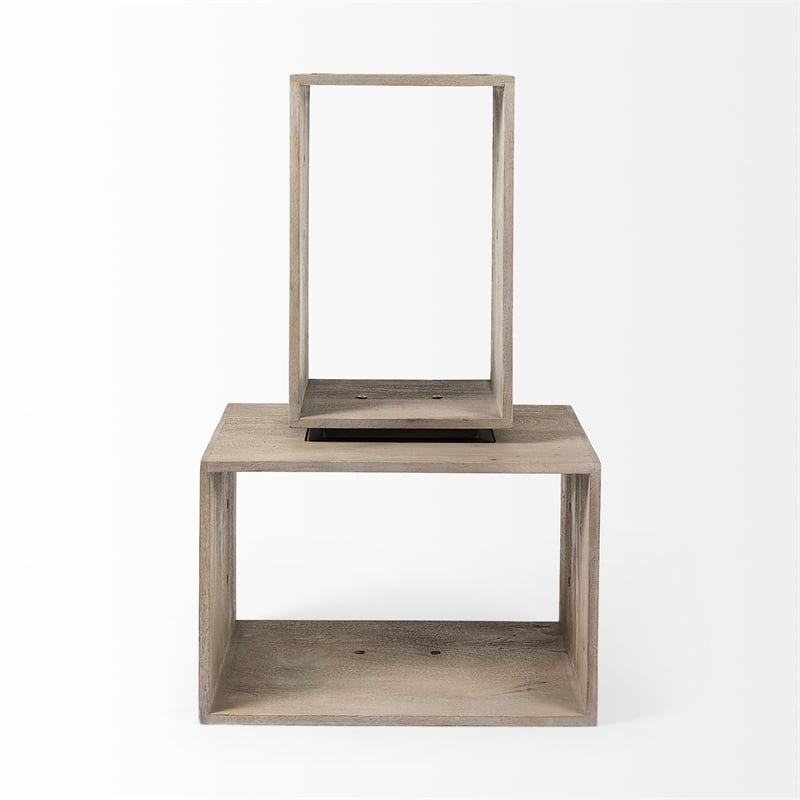 Mercana Simul Light Brown Wood Modular Shelving Unit (Set Of 2)