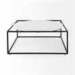 Mercana Austen Round White Marble Top W/ Black Metal Frame Coffee Table