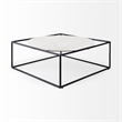 Mercana Austen Round White Marble Top W/ Black Metal Frame Coffee Table