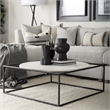 Mercana Austen Round White Marble Top W/ Black Metal Frame Coffee Table