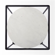 Mercana Austen Round White Marble Top W/ Black Metal Frame Side Table