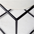 Mercana Austen Round White Marble Top W/ Black Metal Frame Side Table