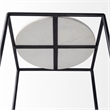 Mercana Austen Round White Marble Top W/ Black Metal Frame Side Table