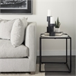 Mercana Austen Round White Marble Top W/ Black Metal Frame Side Table