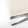 Mercana Ayla Cream Fabric Seat W/ Antique Nickel Frame Bench in Beige