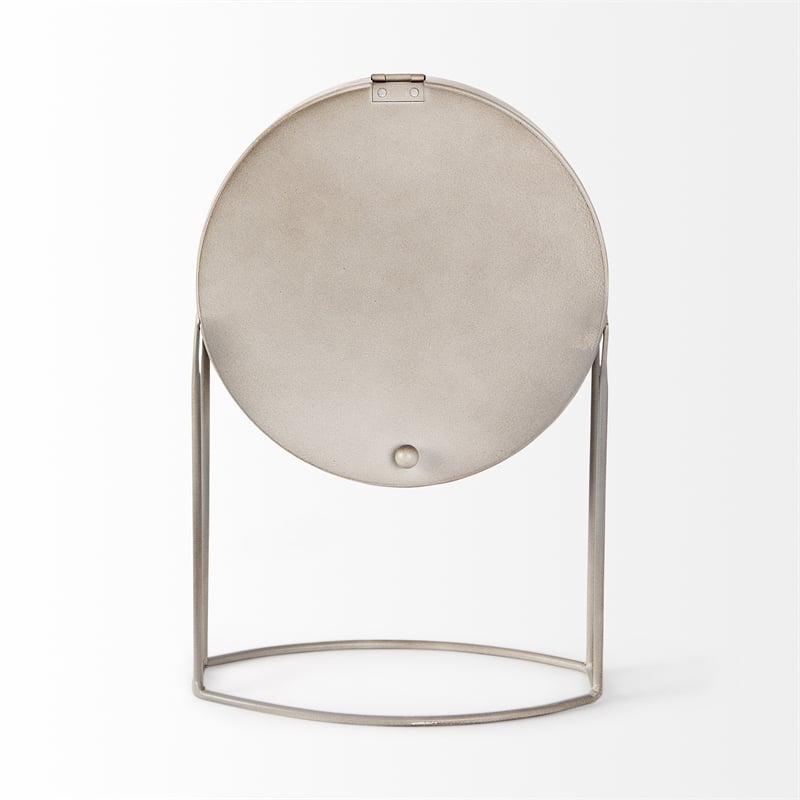 Mercana Aurus Matte Gray Metal Table Clock