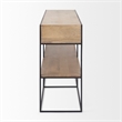 Mercana Morris Beige Wood W/ Black Metal Frame 2 Drawer Console Table