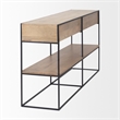 Mercana Morris Beige Wood W/ Black Metal Frame 2 Drawer Console Table