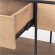 Mercana Morris Beige Wood W/ Black Metal Frame 2 Drawer Console Table