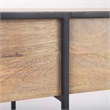 Mercana Morris Beige Wood W/ Black Metal Frame 2 Drawer Console Table