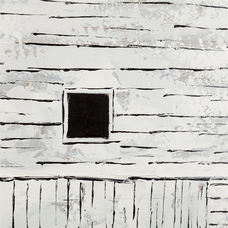 Mercana Sawmill Creek 42X62 Farmhouse White Barn On Wood Oil Painting