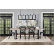 Araxi Rectangular Brown Solid Wood Top Black Metal Base Dining Table