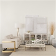 Arelius White Wood Gold Metal Base Square Display Coffee Table