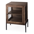 Arelius 20L x 18W x 26H  Medium Brown Wood W/ Black Metal Frame End/Side Table