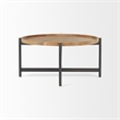 Mercana Marquisa Small Wood and Metal Coffee Table in Brown/Black