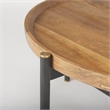 Mercana Marquisa Small Wood and Metal Coffee Table in Brown/Black