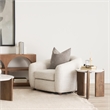 Mercana Rumer Dark Brown Wood with White Marble Side Table