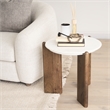 Mercana Rumer Dark Brown Wood with White Marble Side Table