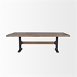 Araxi Rectangular Dark Brown Wood w/ Black Metal Base Dining Table