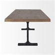 Araxi Rectangular Dark Brown Wood w/ Black Metal Base Dining Table