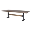Araxi Rectangular Dark Brown Wood w/ Black Metal Base Dining Table