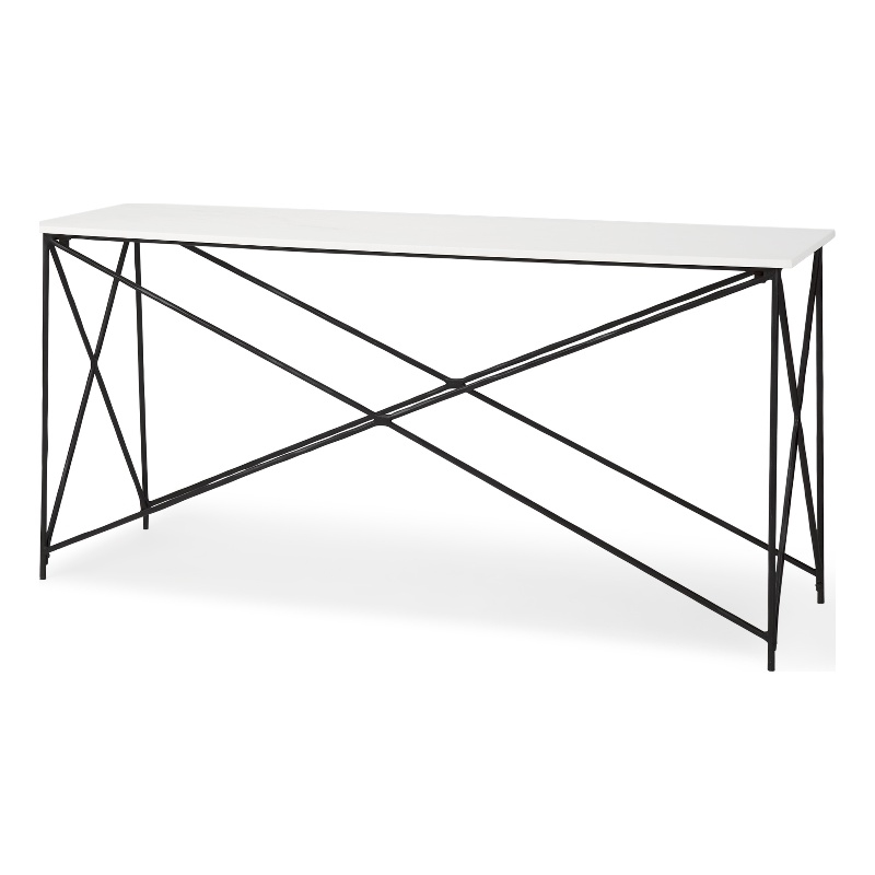 Lorlei Marble Top w/ Gray Iron Base Console Table