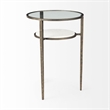 Felicity Glass Top Marble Shelf Gold Base End Table Side Table