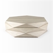 Mercana Arreto Natural Solid Wood Hexagonal Storage Coffee Table in White