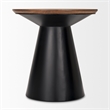 Mitchell Black Metal Pedetal Base with Brown Wood Top Side Table